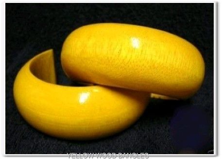 Wood Bangles Yellow - *~..Life style Competition July 2013..~*