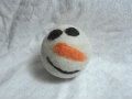 Set of 2 Snowmen Wool Dryer Balls - Side Smiley