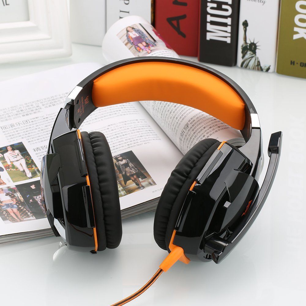 3.5mm Orange Gaming Headset LED Headphones Surround for PC Laptop PS4 Xbox One eBay