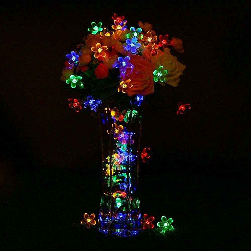 23ft 50 led solar blossom flower fairy string lights xmas 23ft 50 led solar blossom flower fairy string lights xmas
