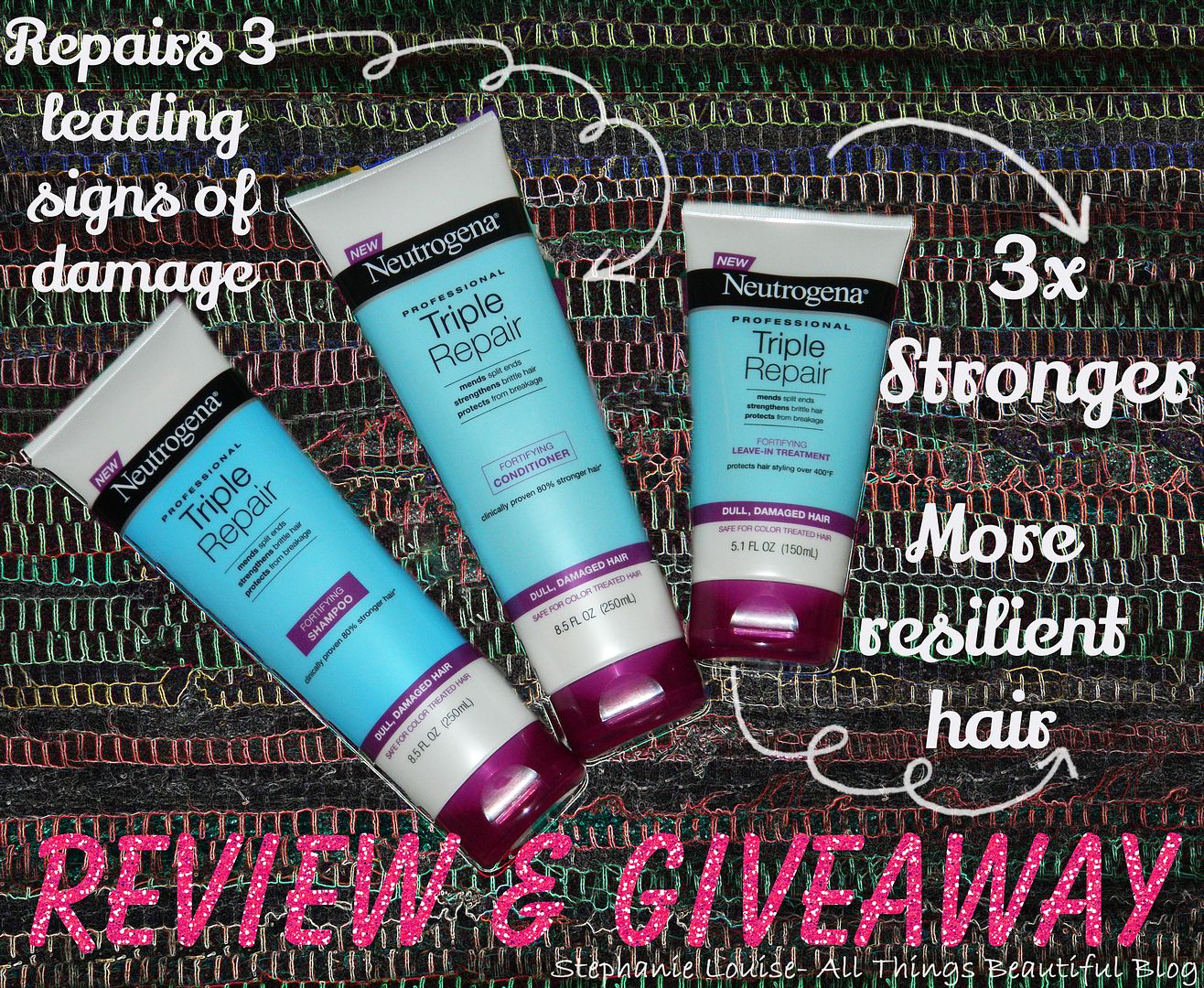 Neutrogena Professional Triple Repair Hair Shampoo Conditioner & Leave-In Treatment Review & Giveaway