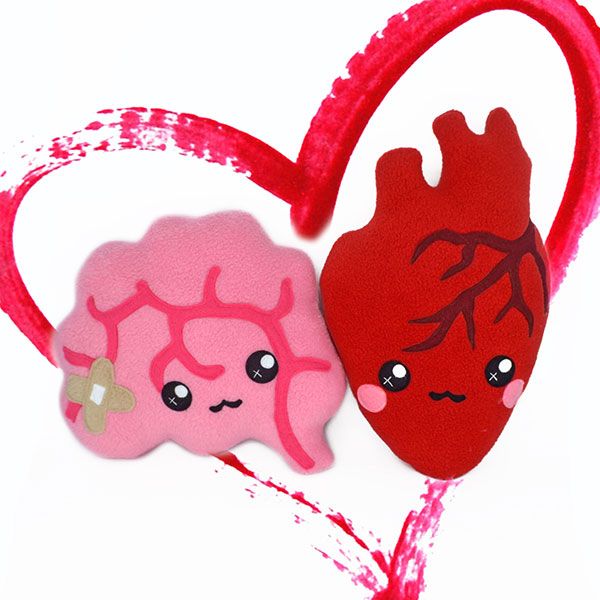 Plusheez Brain and Heart Plush Love Set