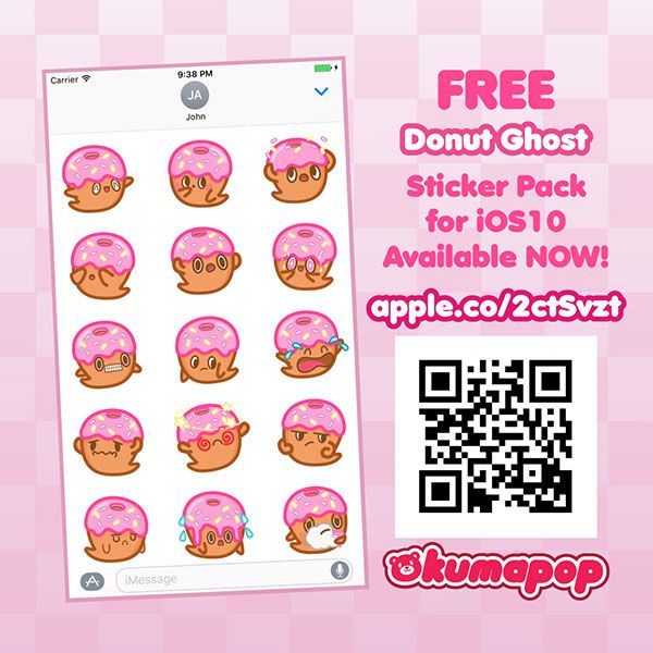 Kumapop Donut Ghost Stickers