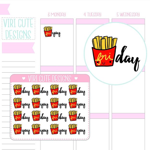 Etsy Sundays: Viri Cute Designs Kawaii Fridays Stickers