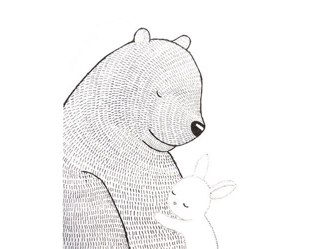 MiKa Art Bunny Bear Love Print