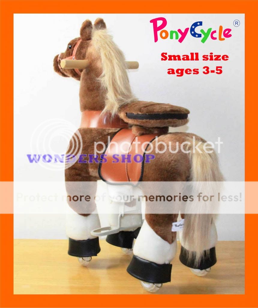 Small Brown Ride on Horse Ponycycle Really Walking Pony Toy Kids 3 5 Years