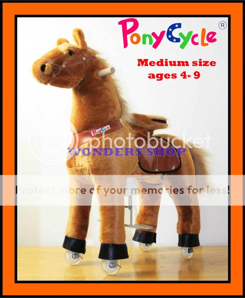 Med Light Brown Ride on Horse Ponycycle Really Walking Pony Toy Kids 4 9 Years