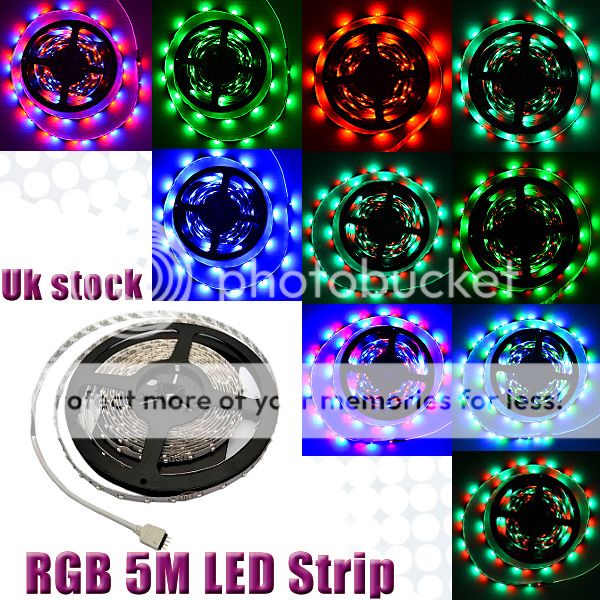 5M 3528 SMD 300 5 Color LED Strip Light Waterproof 12V DIY Party Decorations