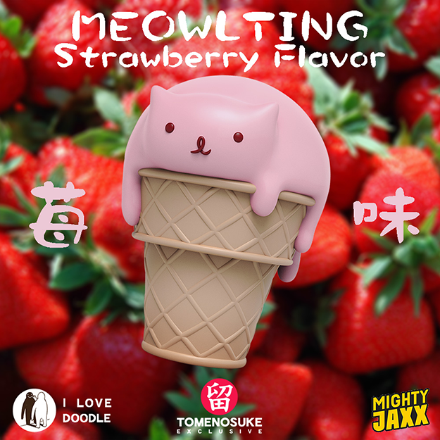 Tomenosuke x ILoveDoodle x Mighty Jaxx Strawberry Meowlting